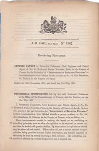 Javelle British Patent no. 1362 from 1861